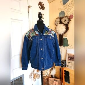 Vintage 80s 90s sequined bedazzled denim jacket
